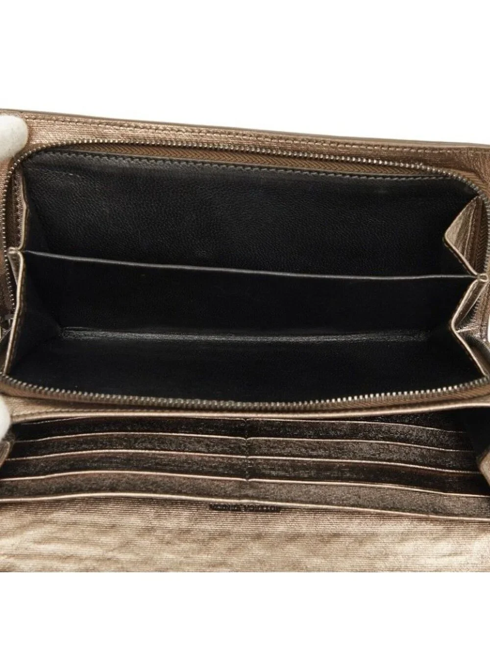 Bottega Veneta Intrecht Wallet Champagne Gold Leather